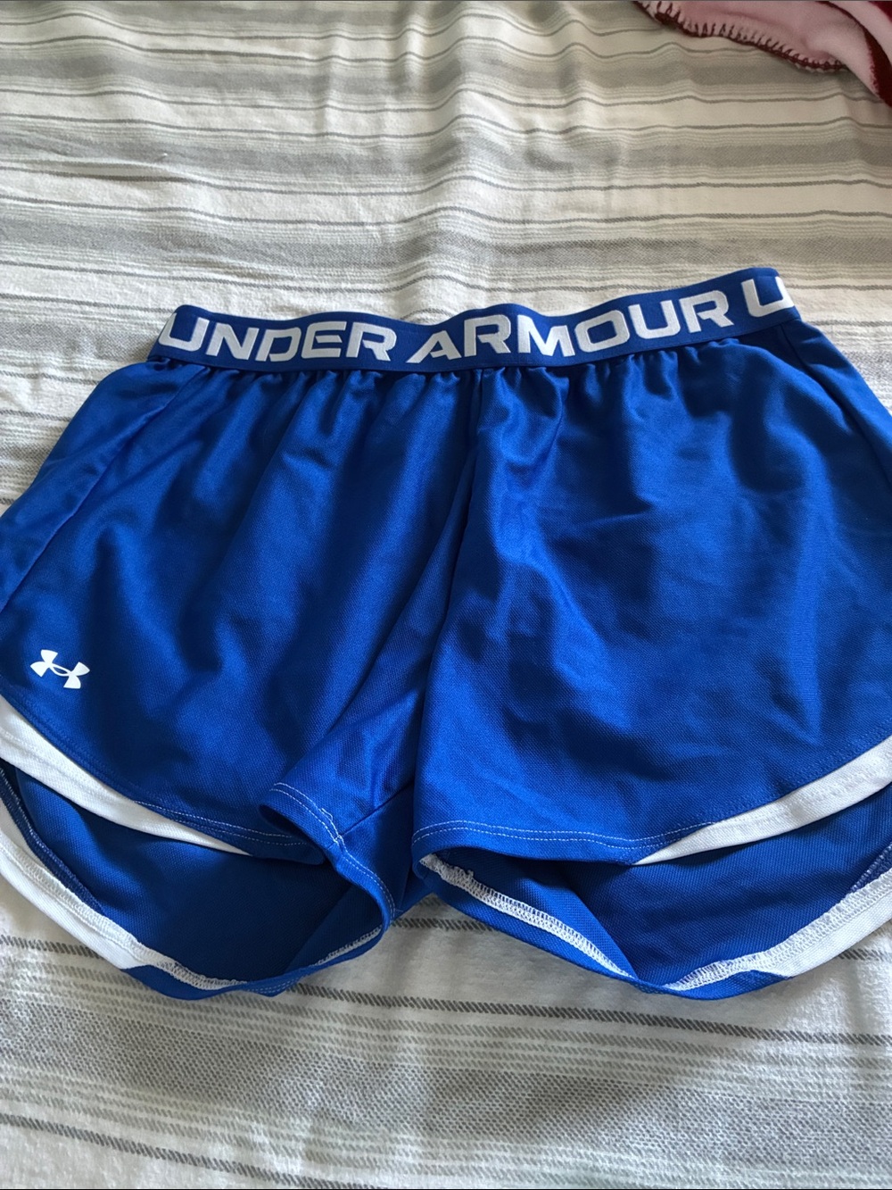 Under Armour Women's Royal Blue Athletic Shorts with White Trim